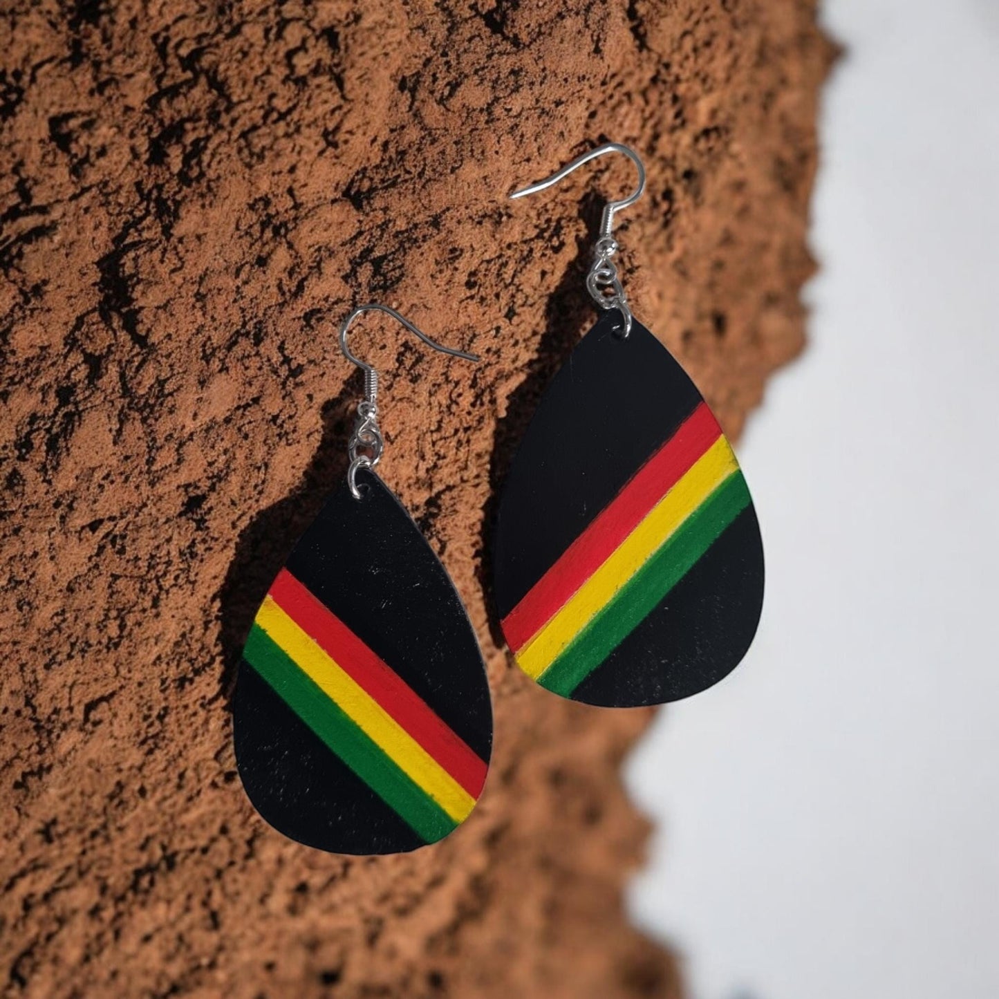 Wooden Teardrop Earrings