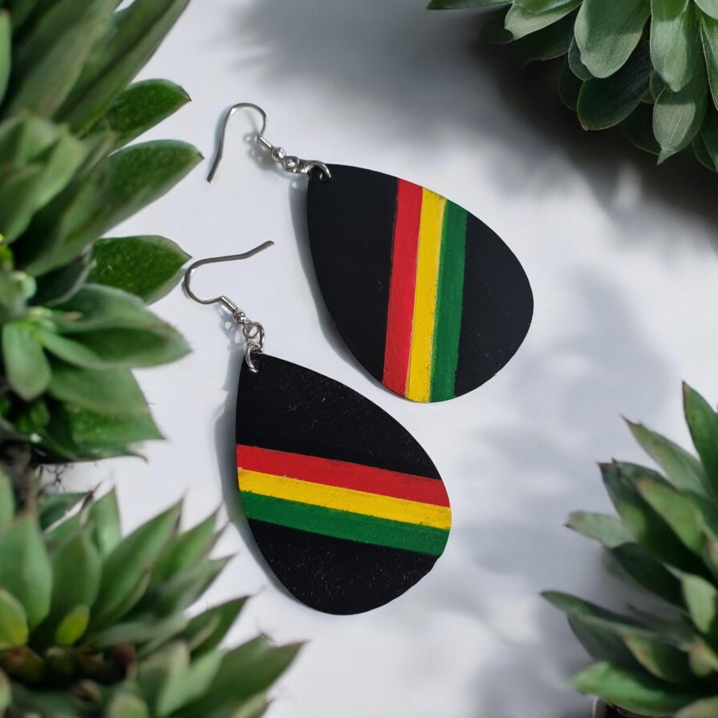 Wooden Teardrop Earrings
