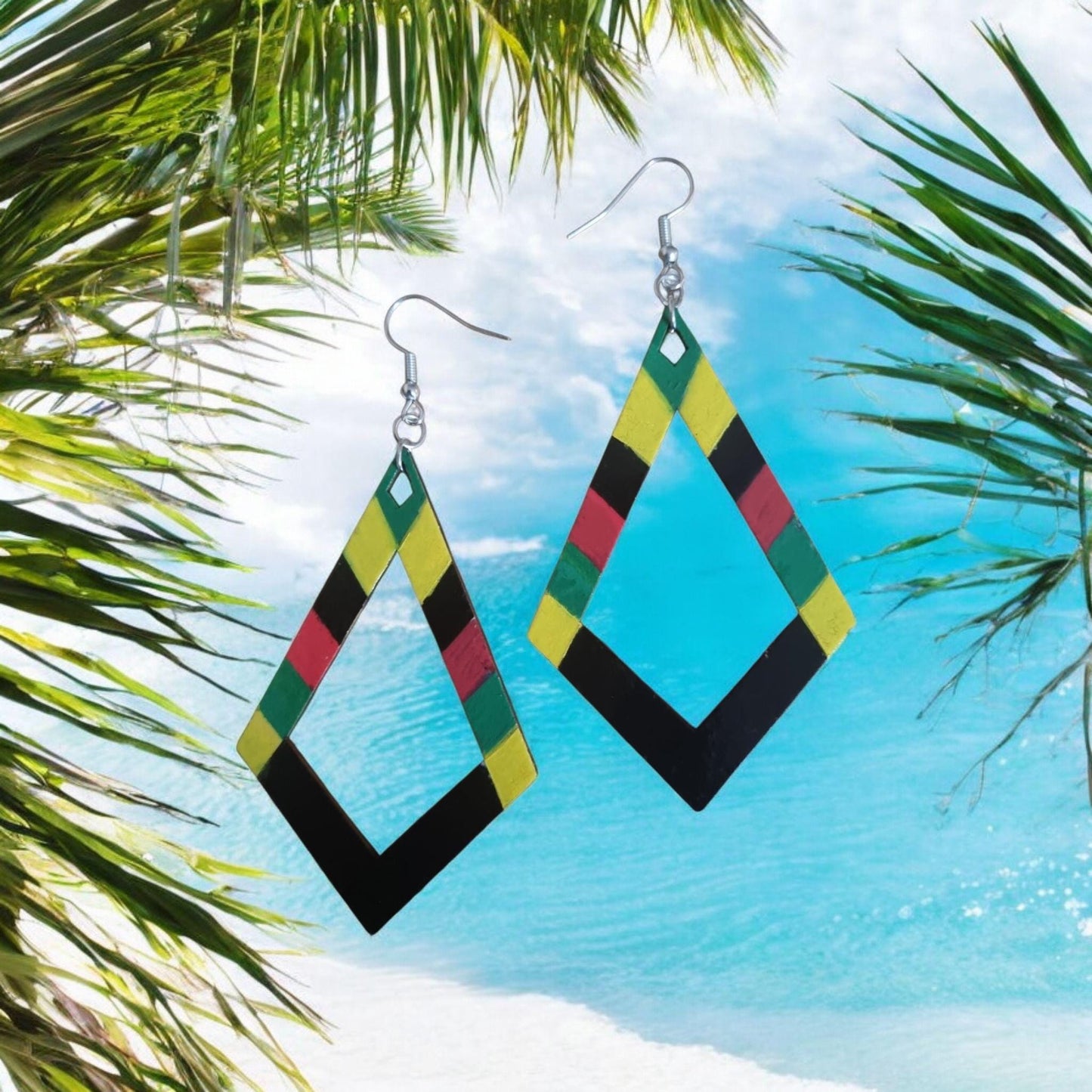 Rasta Style Dangle Earrings