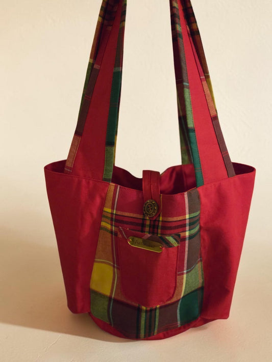 Madras Creole Print Ladies Tote