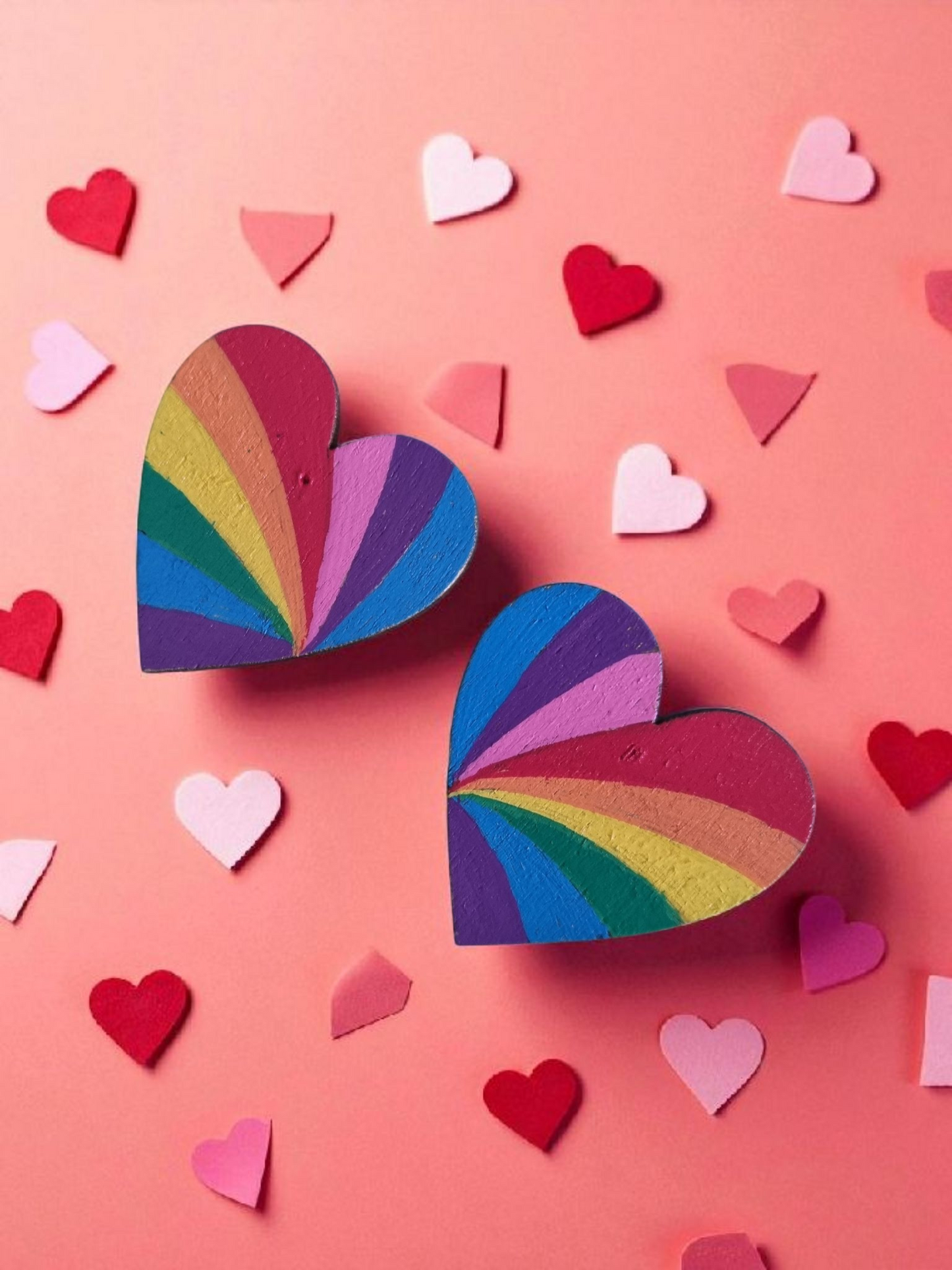 Rainbow Heart Earrings