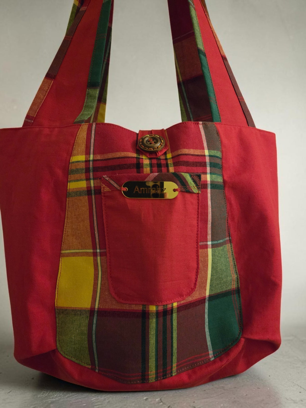 Madras Creole Print Ladies Tote