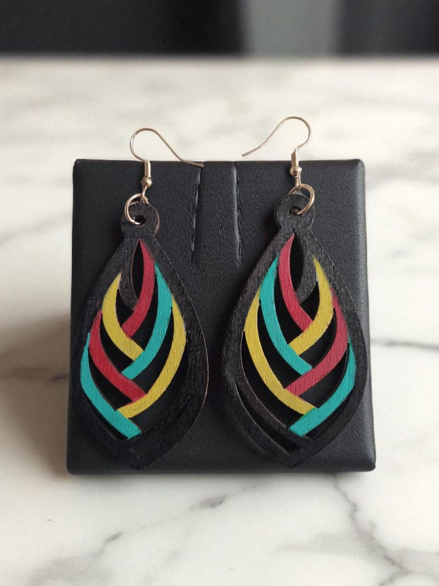 Rasta-Style Dangle Earrings