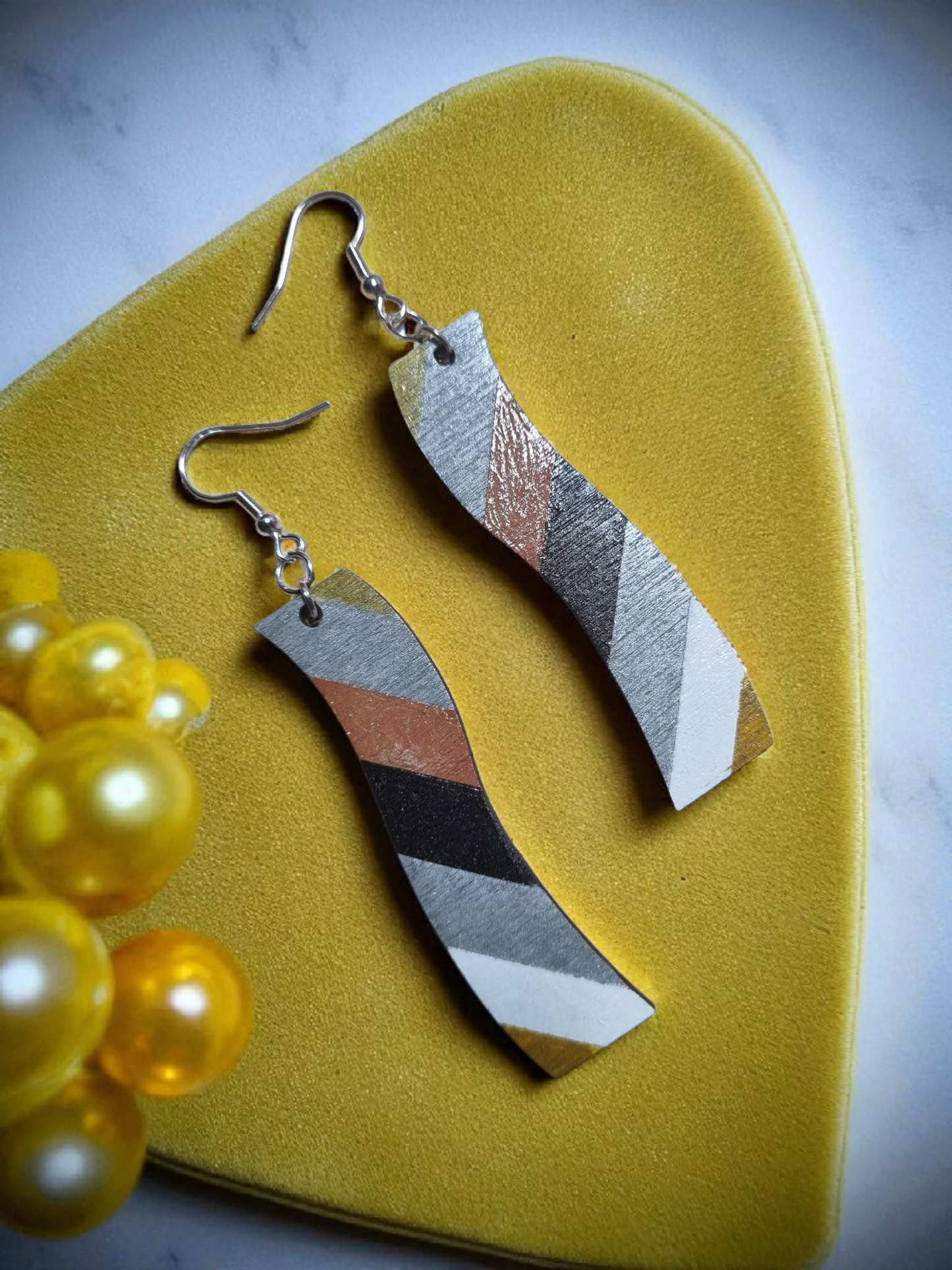 Rustic Wavy Dangle Earrings