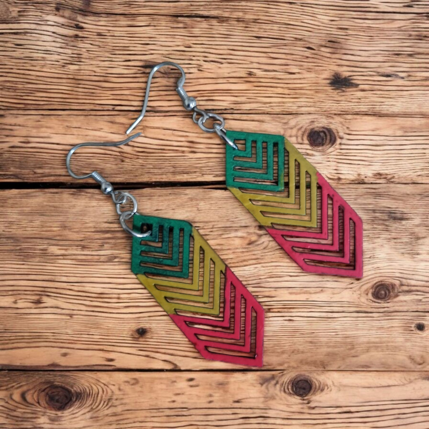 Rasta-Style Dangle Earrings