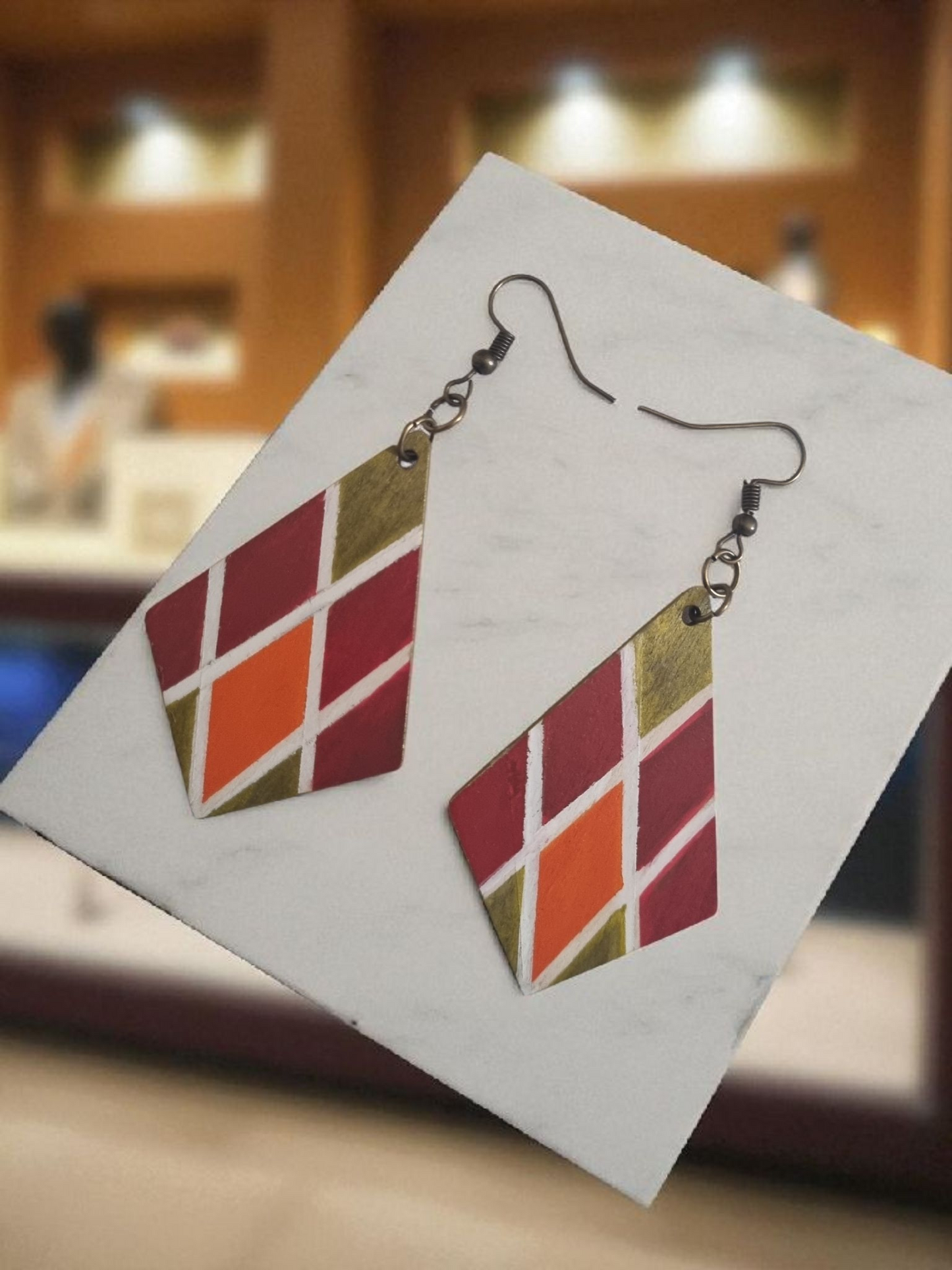 Diamond Style Dangle Earrings