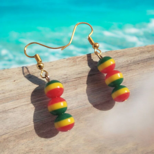 Rasta Beaded Earrings