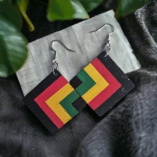 Rasta Style Dangle Earrings
