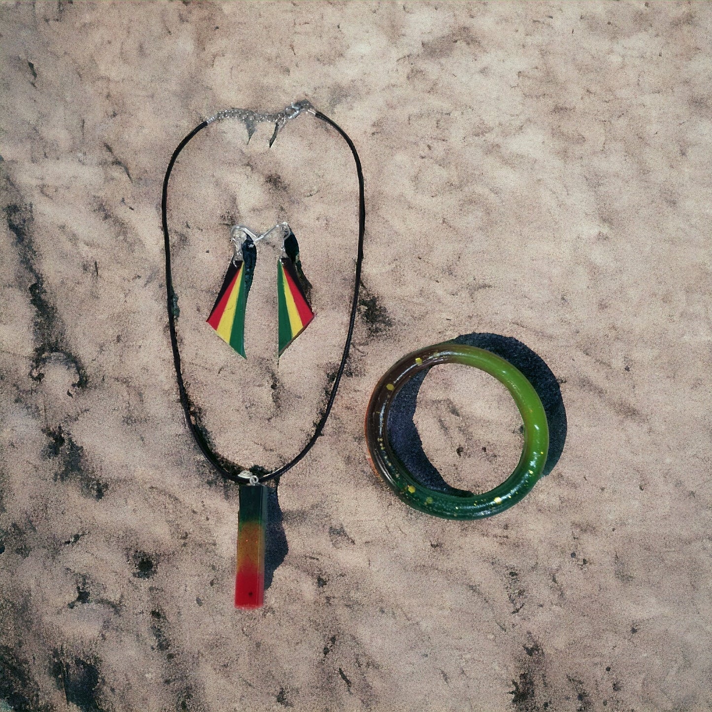 Rasta Style Dangle Earrings