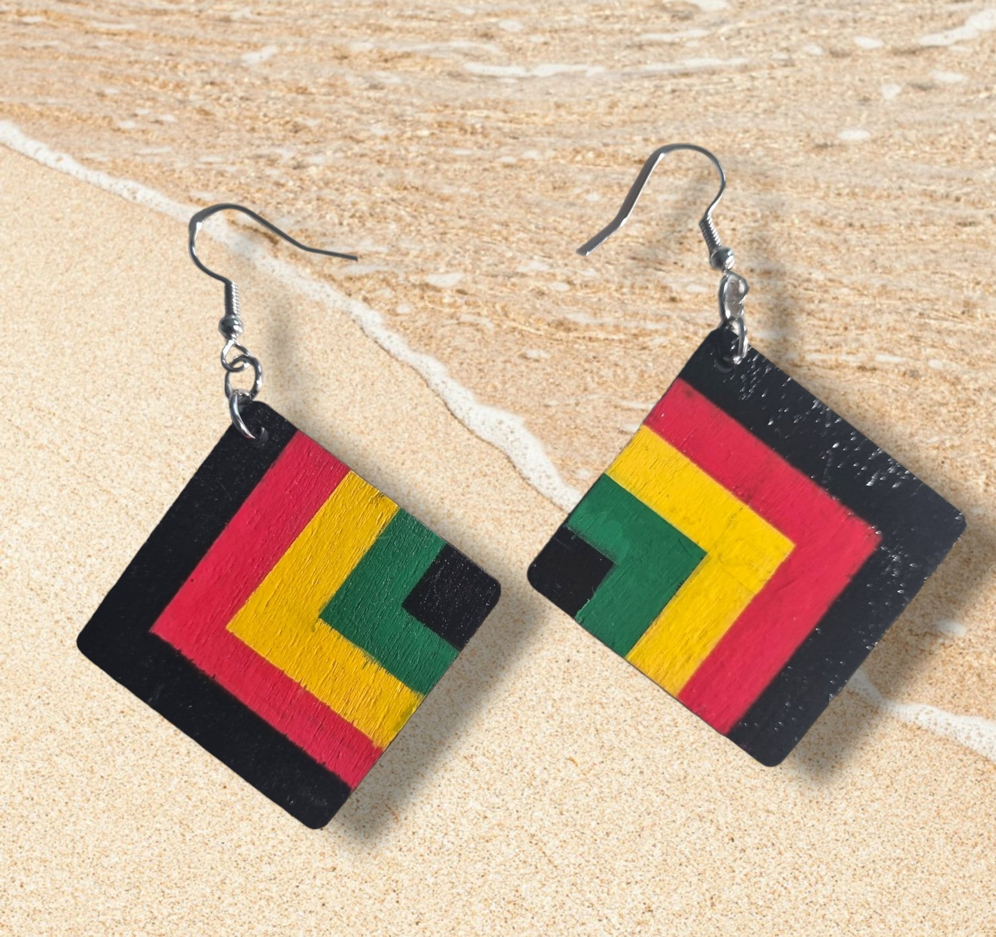 Rasta Style Dangle Earrings