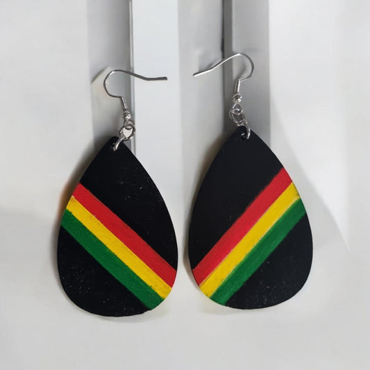 Wooden Teardrop Earrings