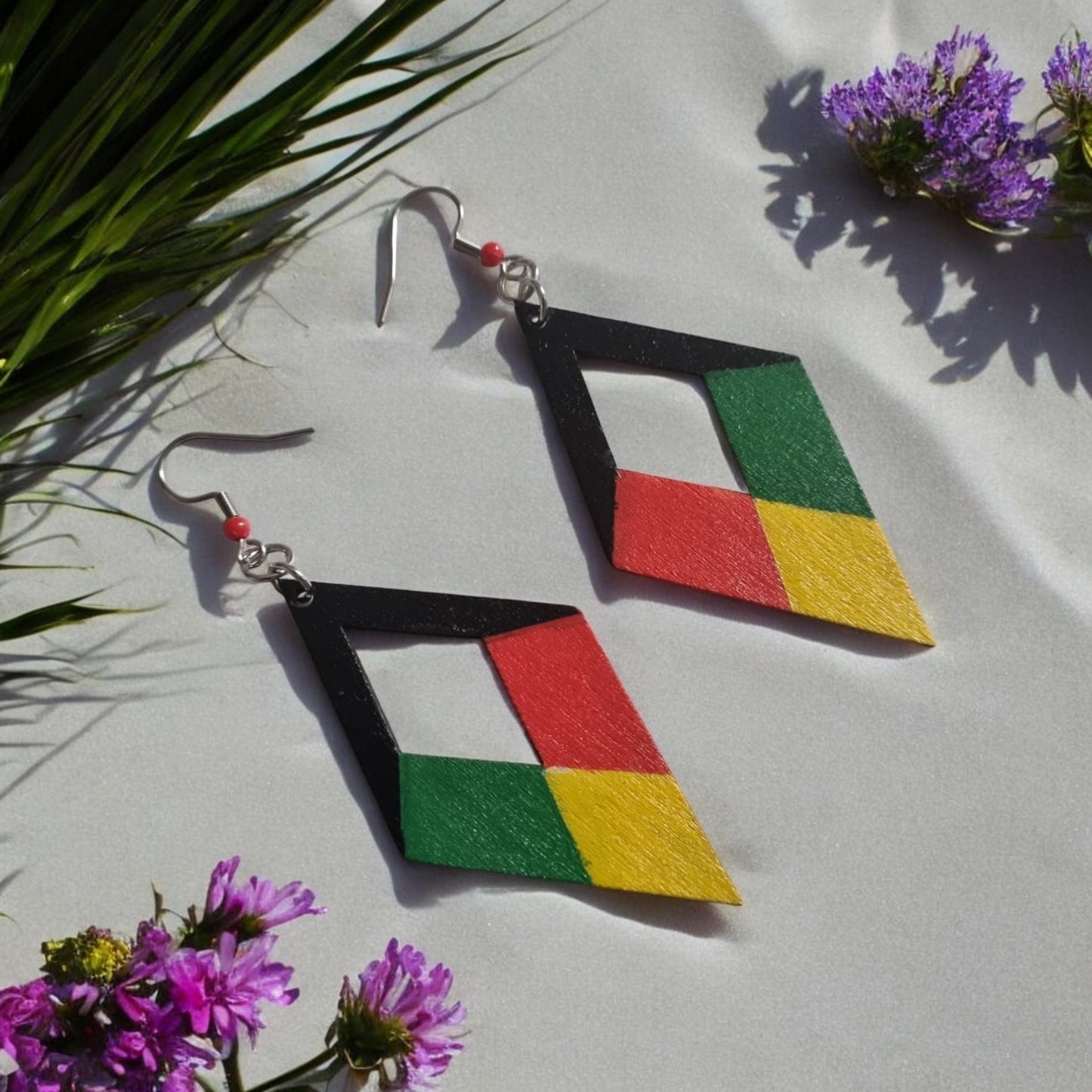 Rasta Style Dangle Earrings