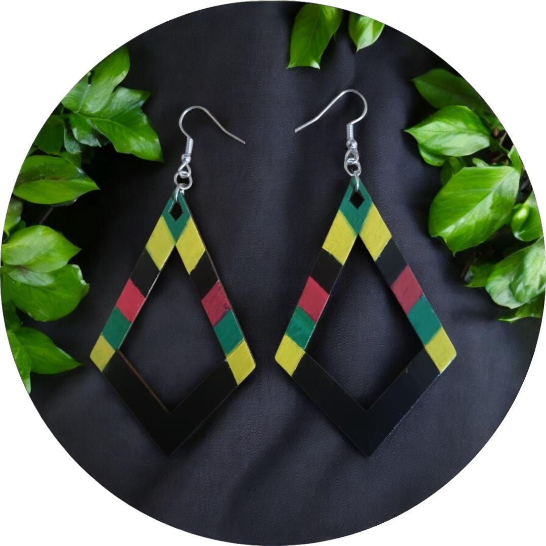 Rasta Style Dangle Earrings