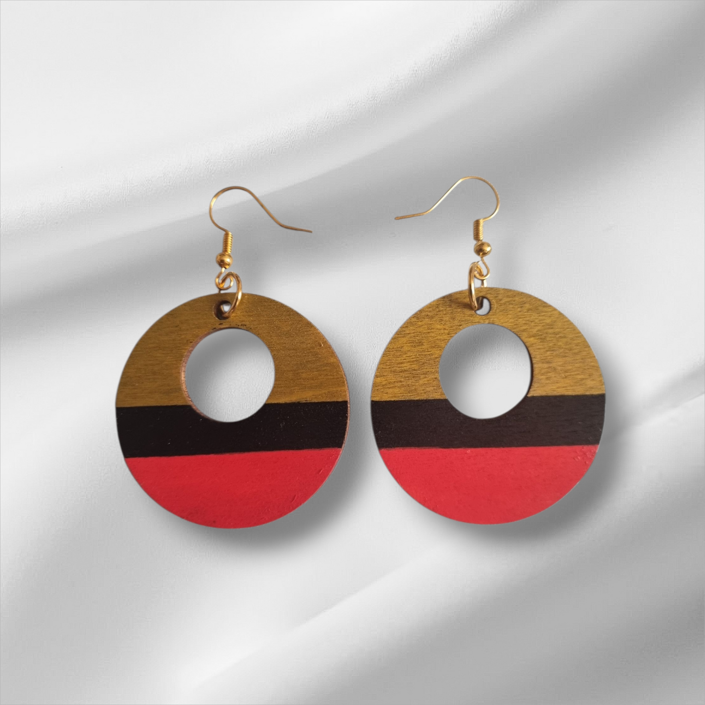 Red, Black & Gold Earrings