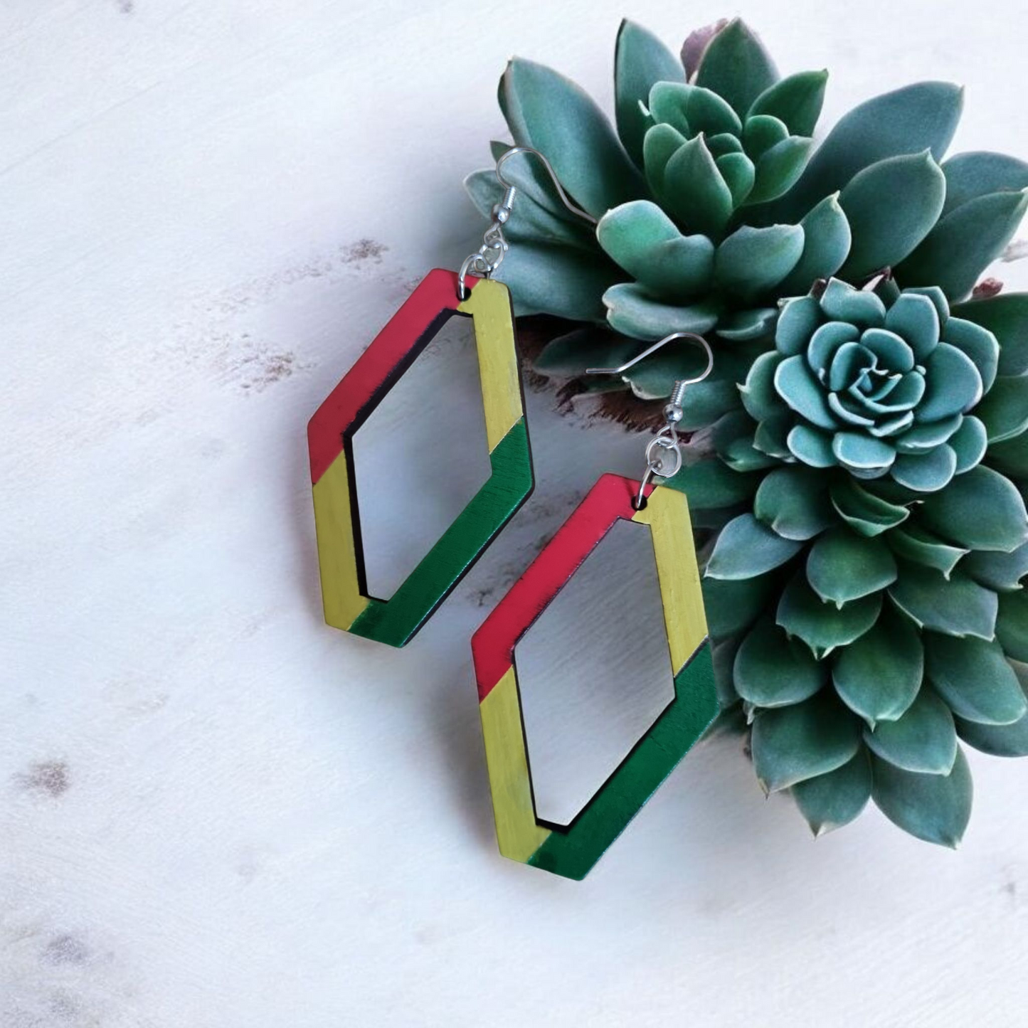 Rasta-Style Dangle Earrings