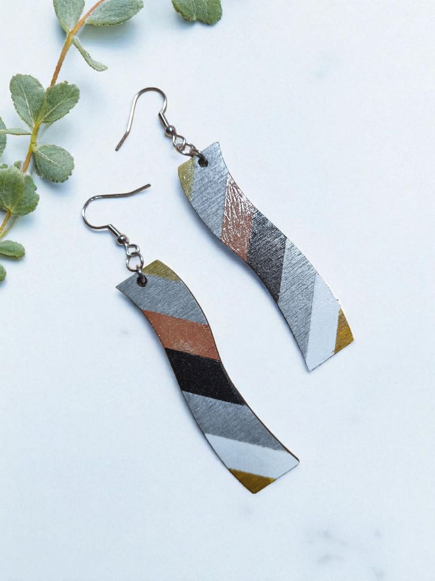 Rustic Wavy Dangle Earrings