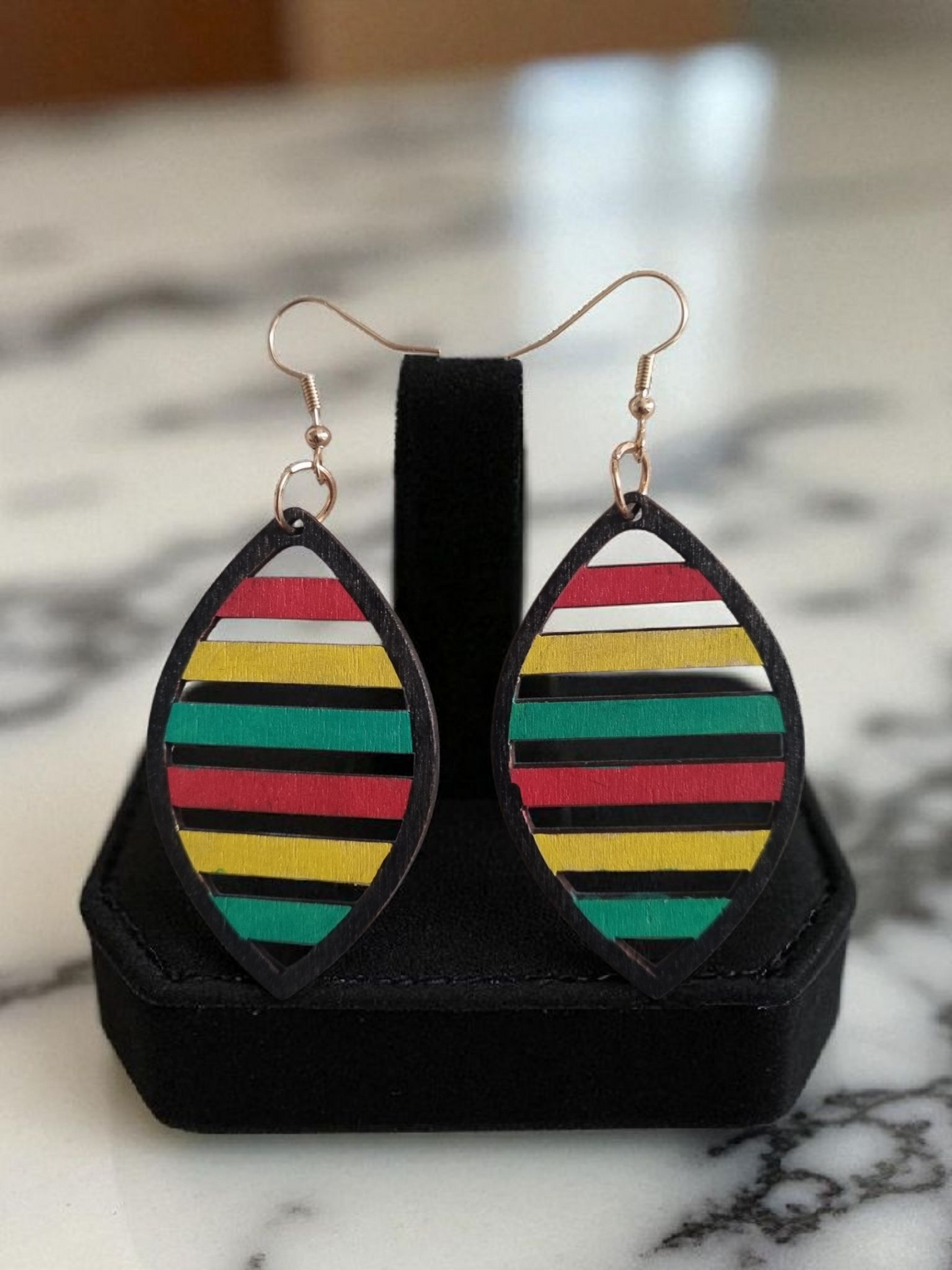 Rasta-Style Dangle Earrings