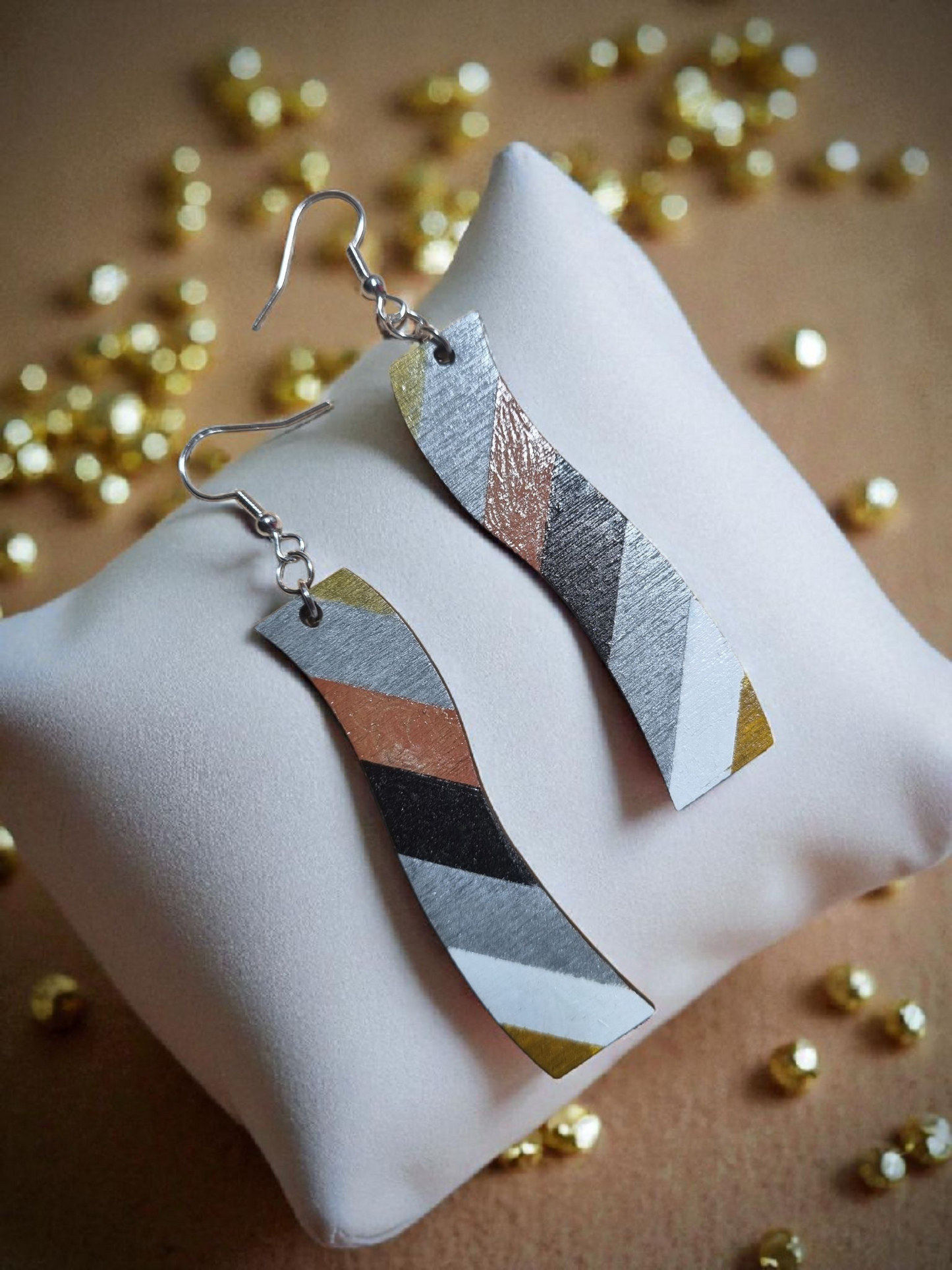 Rustic Wavy Dangle Earrings