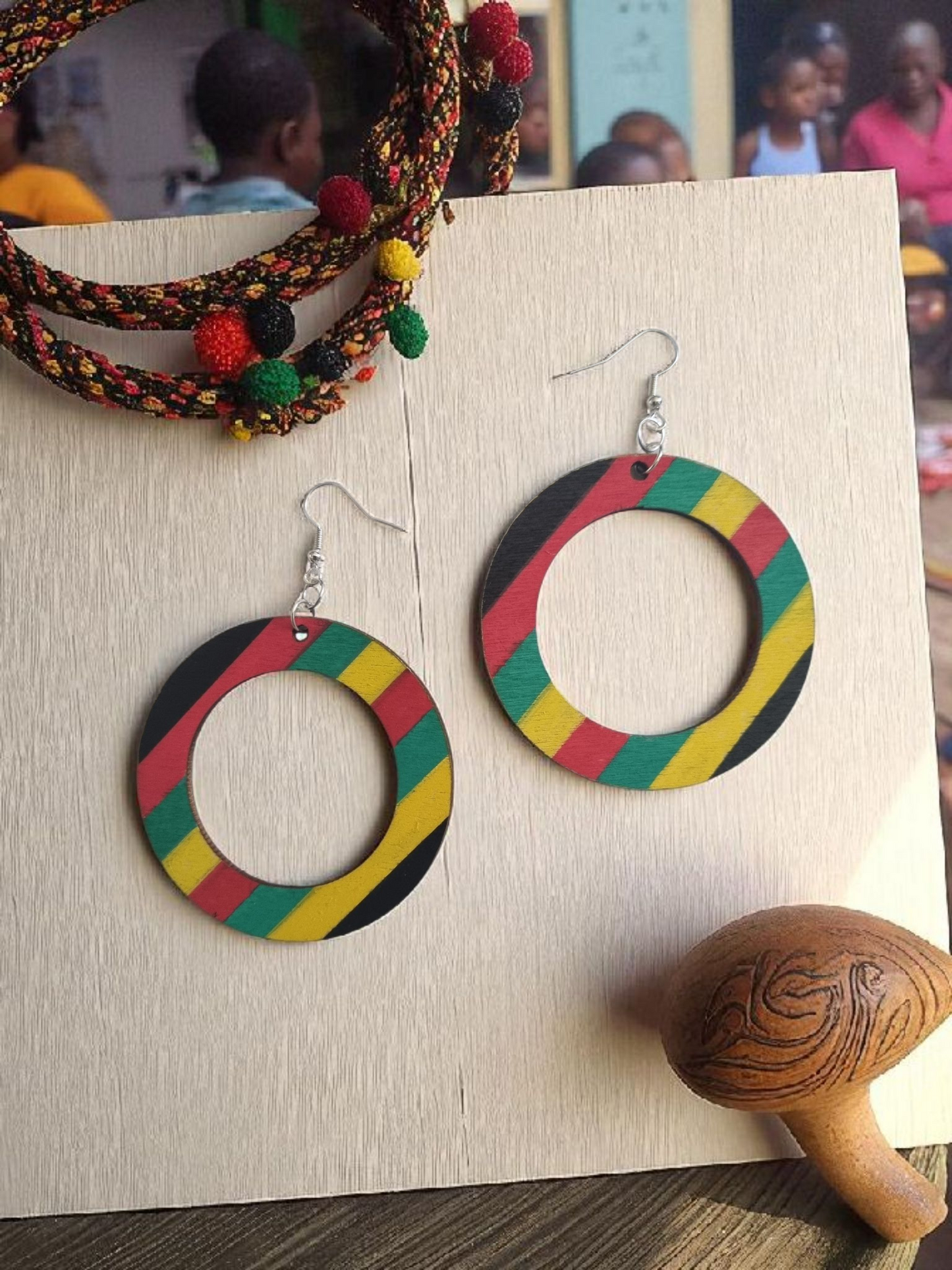 Rasta Style Dangle Earrings