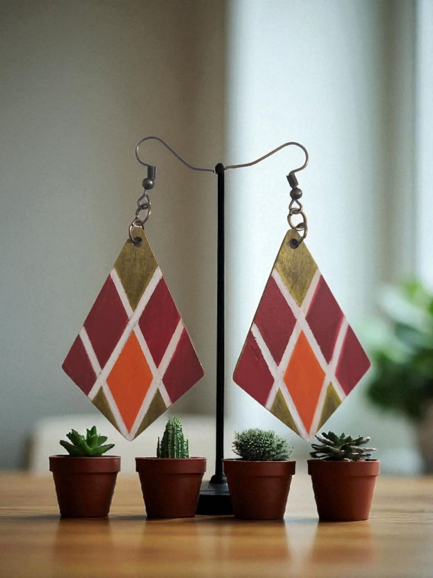 Diamond Style Dangle Earrings