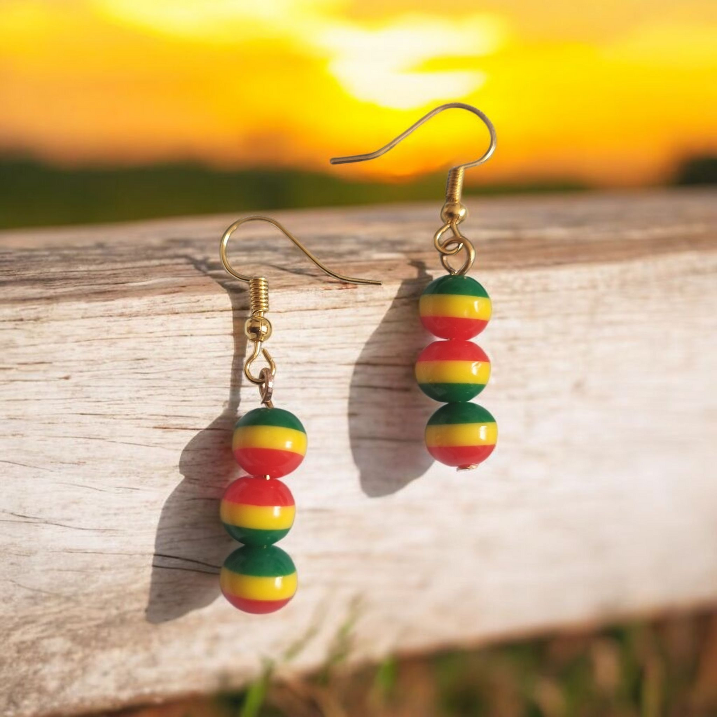 Rasta Beaded Earrings