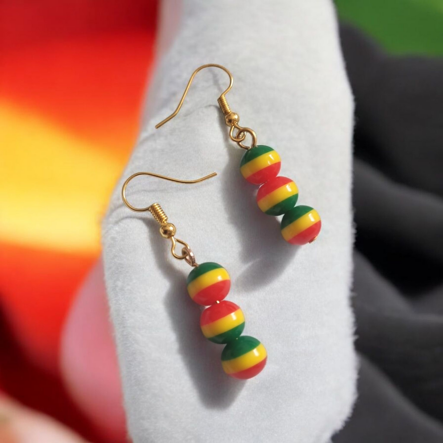 Rasta Beaded Earrings