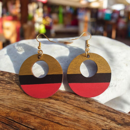 Red, Black & Gold Earrings