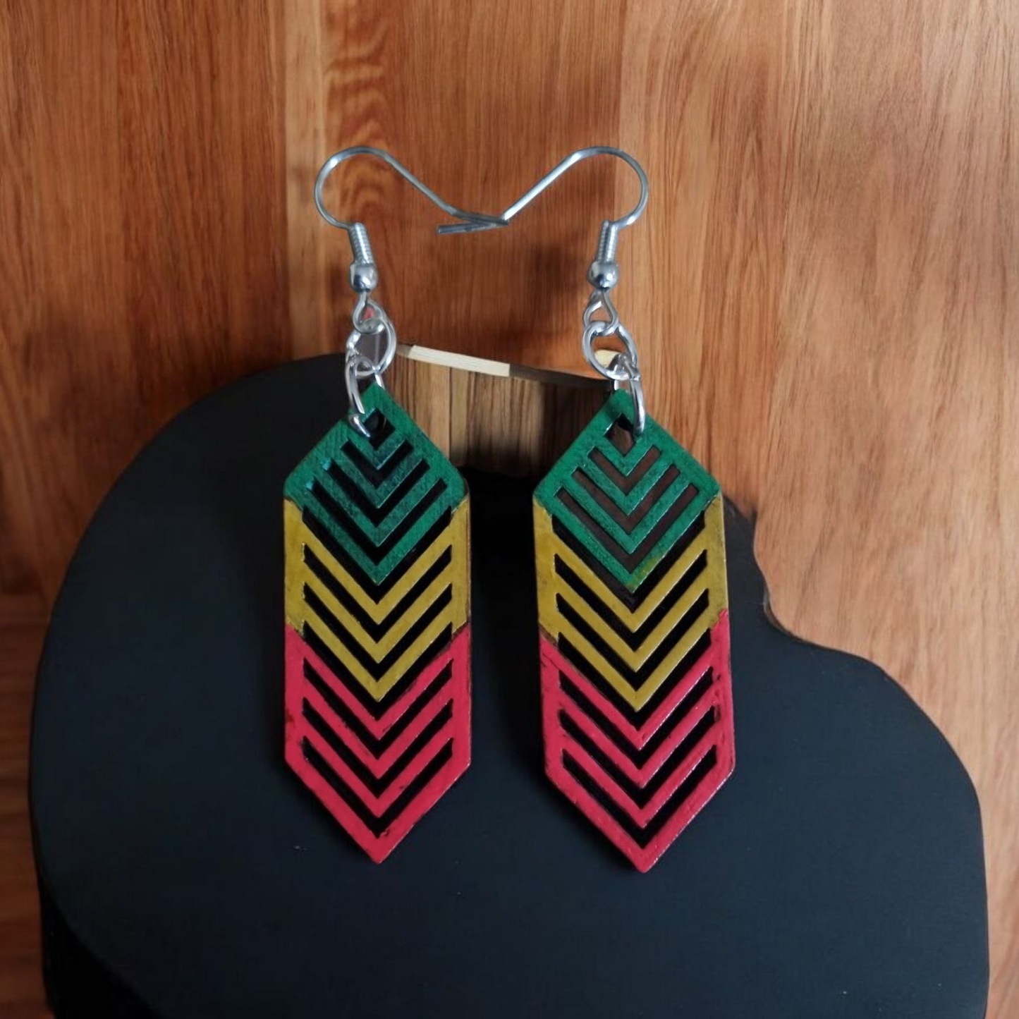 Rasta-Style Dangle Earrings