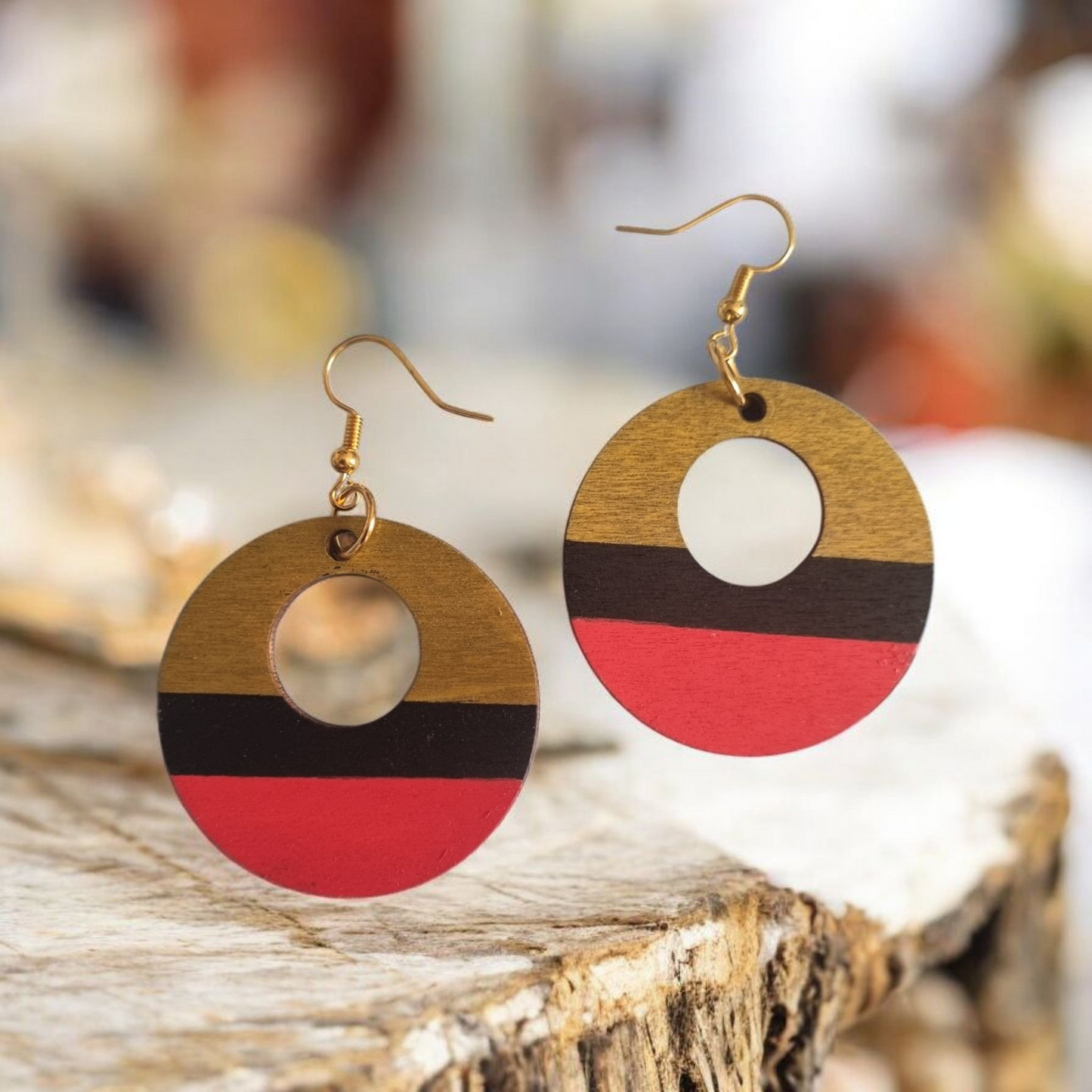 Red, Black & Gold Earrings