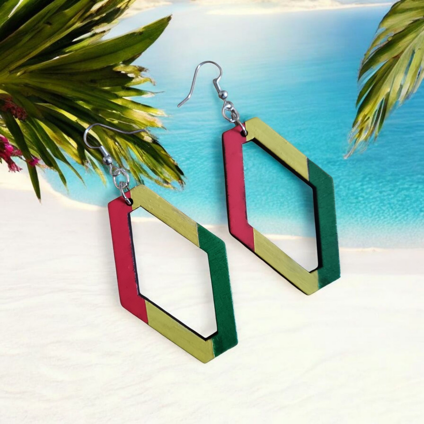 Rasta-Style Dangle Earrings