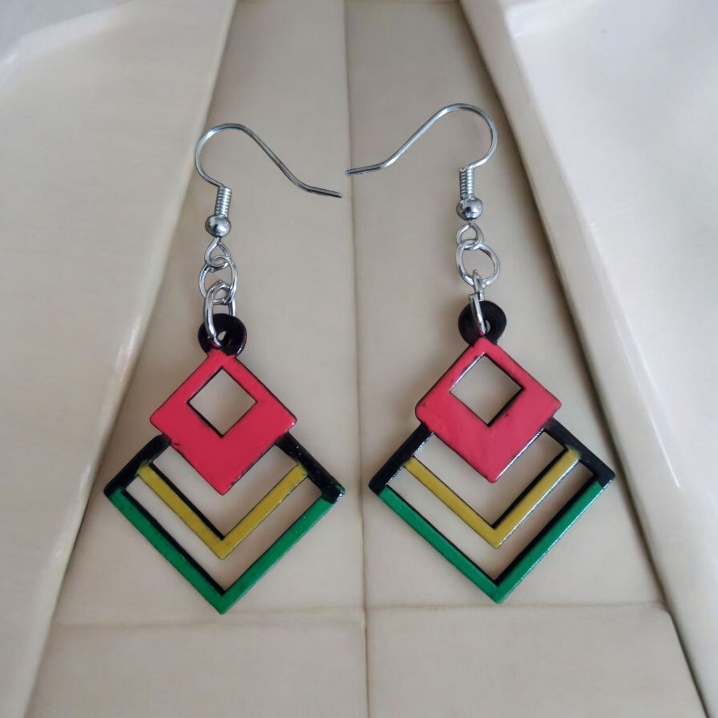 Rasta-Style Dangle Earrings