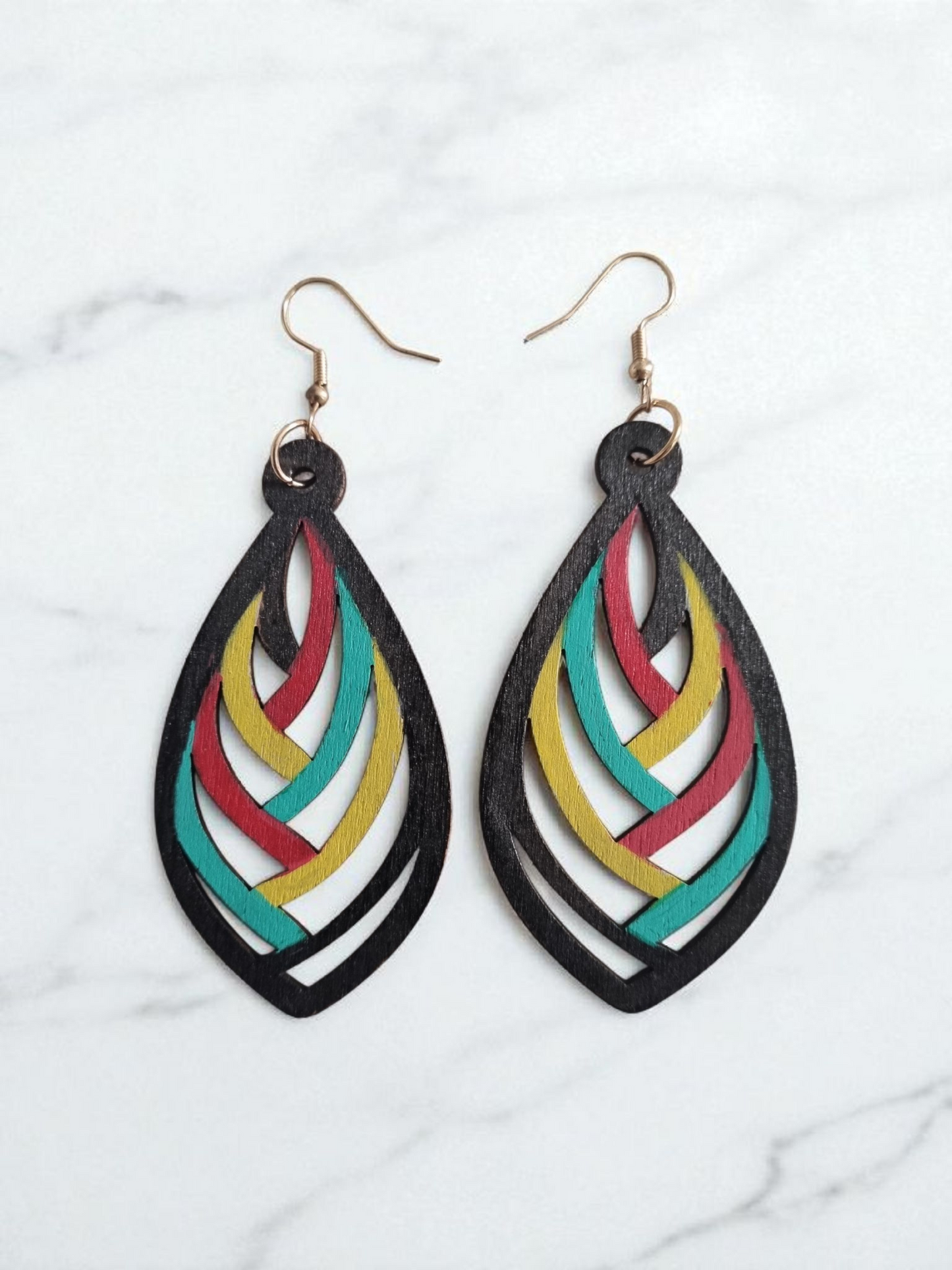 Rasta-Style Dangle Earrings