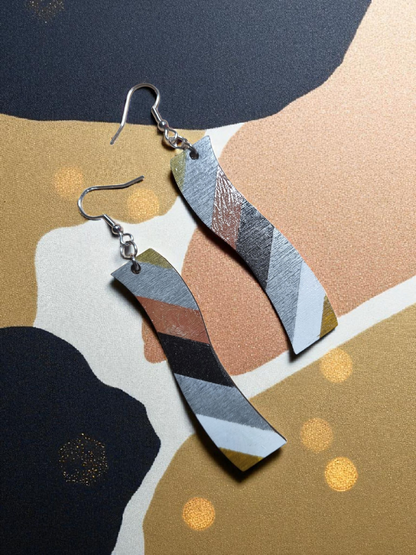 Rustic Wavy Dangle Earrings