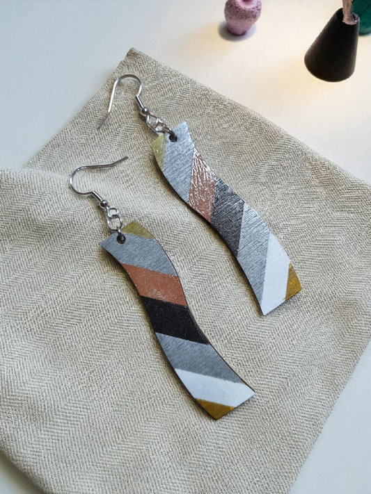 Rustic Wavy Dangle Earrings