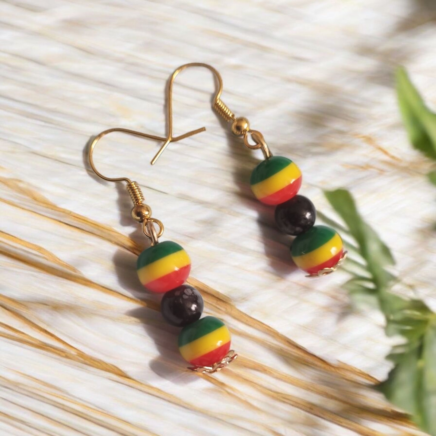 Rasta Beaded Earrings