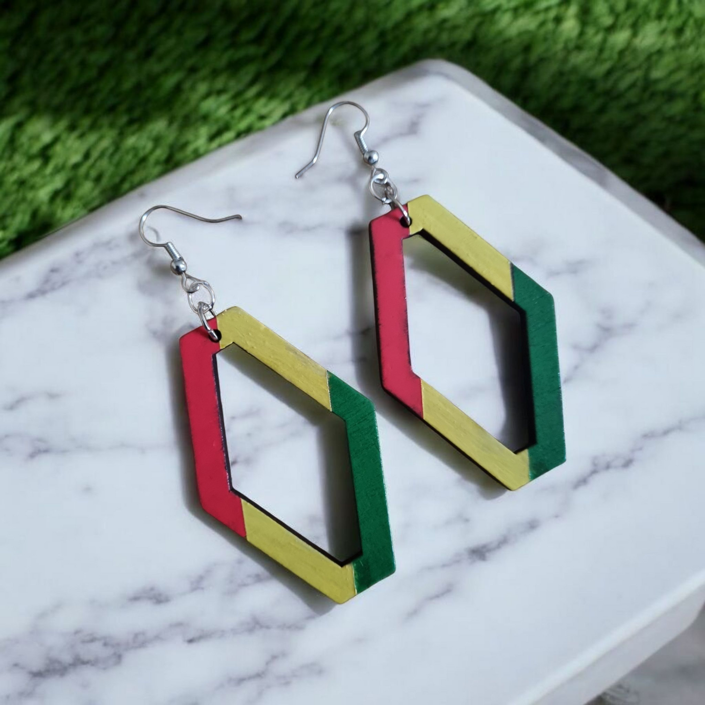 Rasta-Style Dangle Earrings
