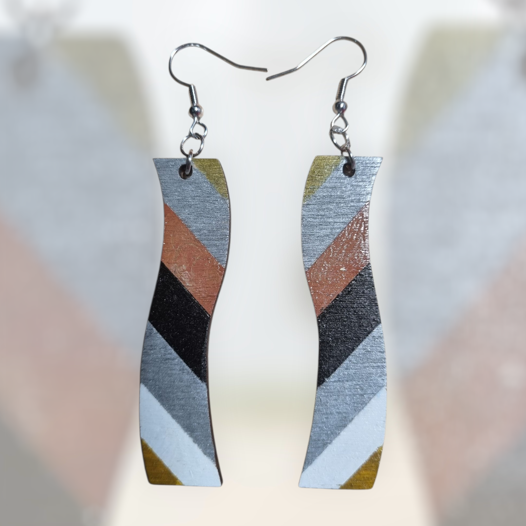 Rustic Wavy Dangle Earrings