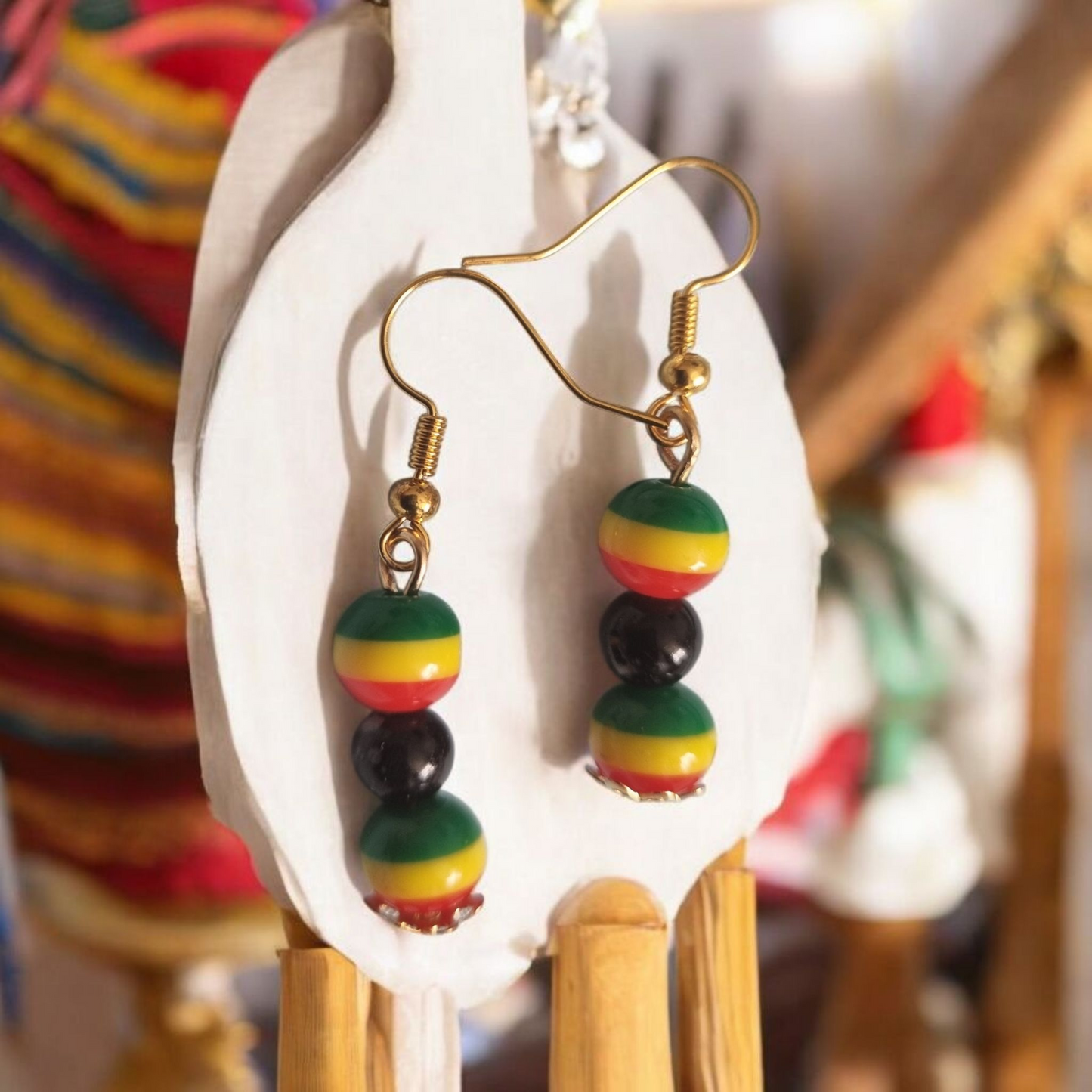 Rasta Beaded Earrings