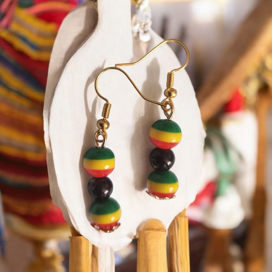Rasta Beaded Earrings