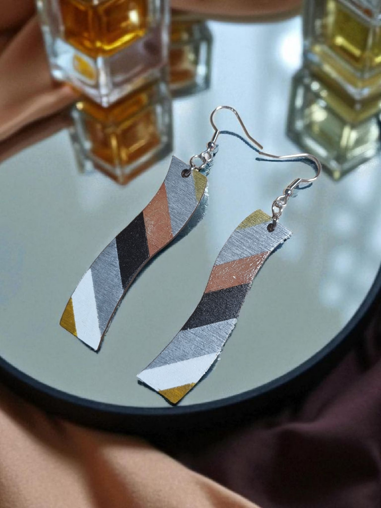 Rustic Wavy Dangle Earrings