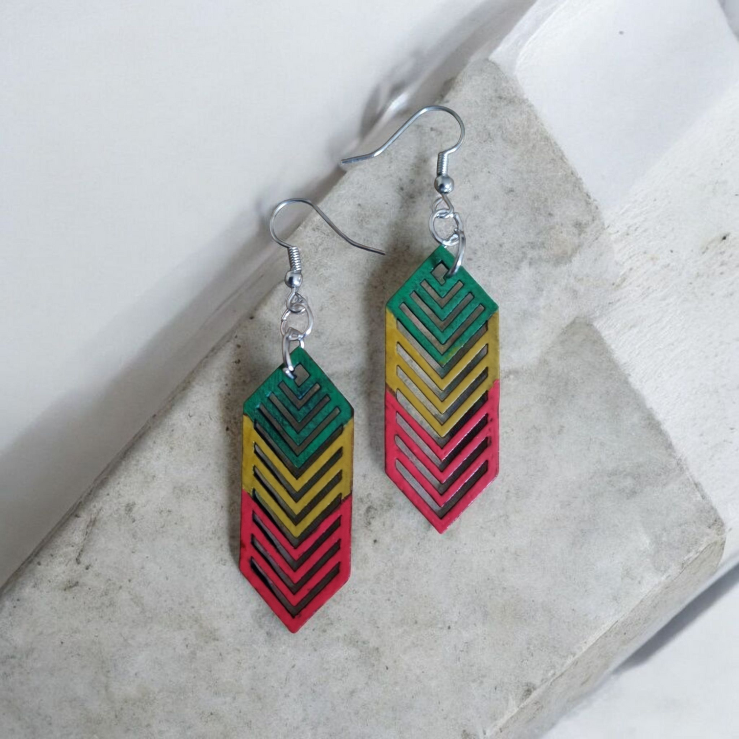 Rasta-Style Dangle Earrings