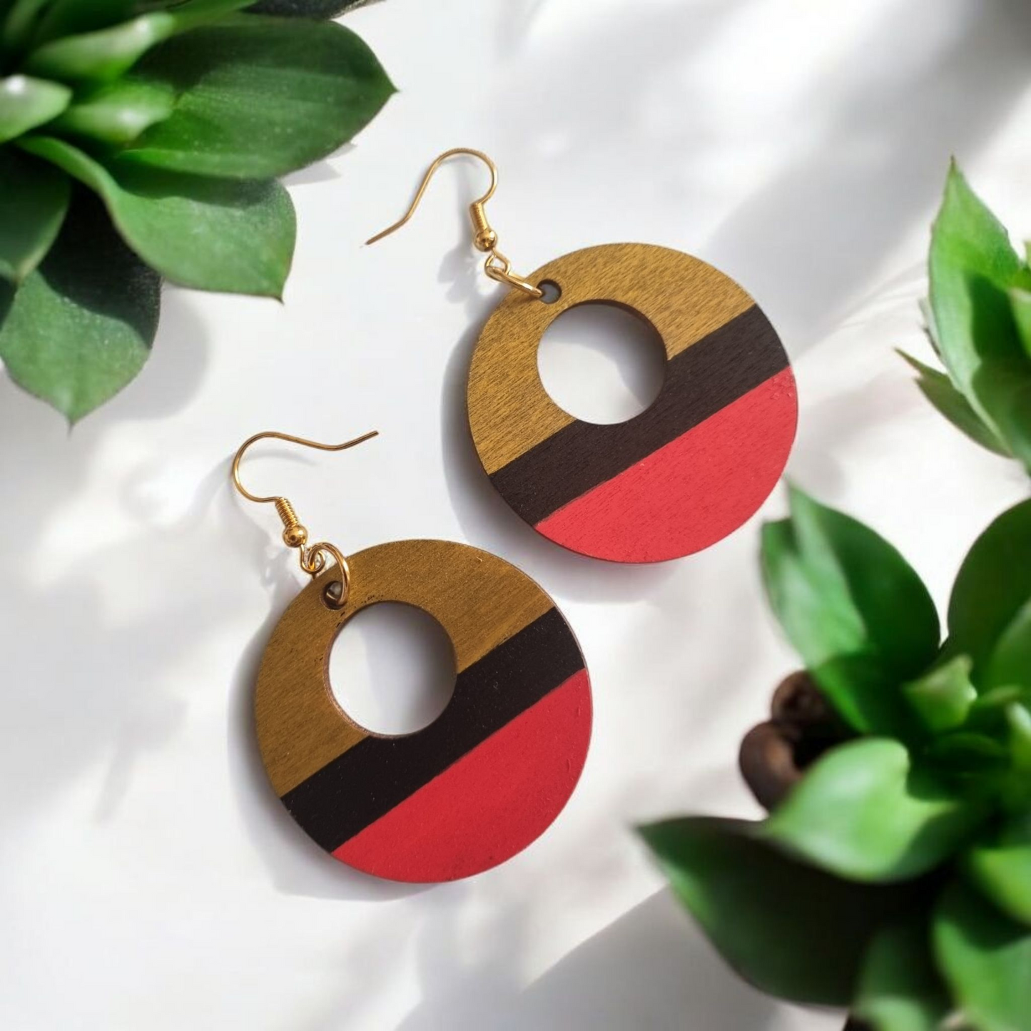 Red, Black & Gold Earrings