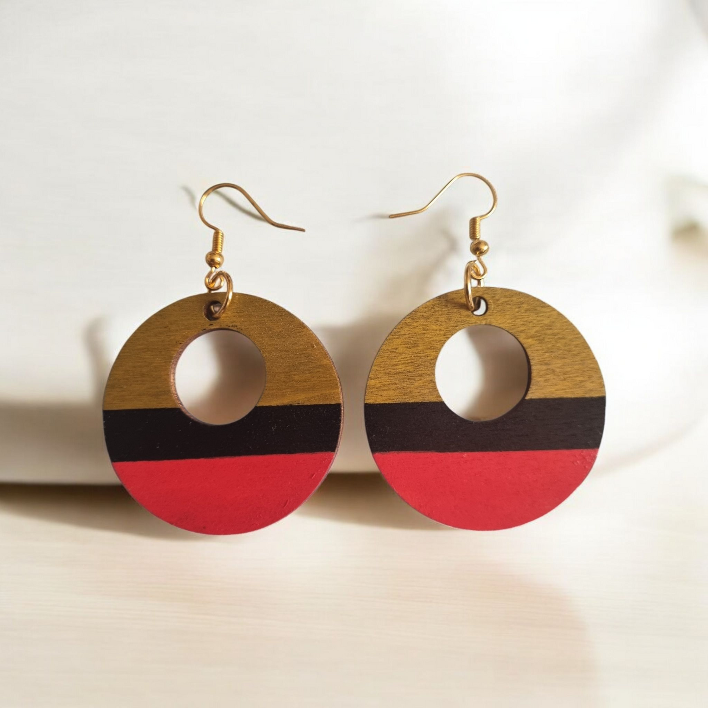 Red, Black & Gold Earrings