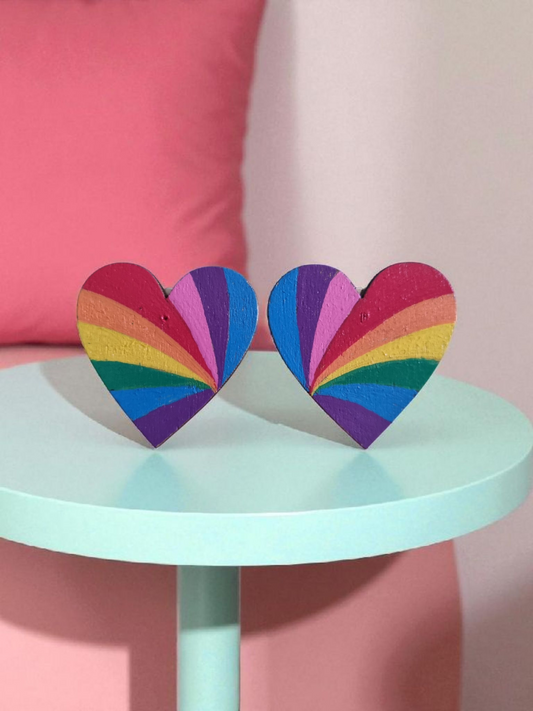 Rainbow Heart Earrings