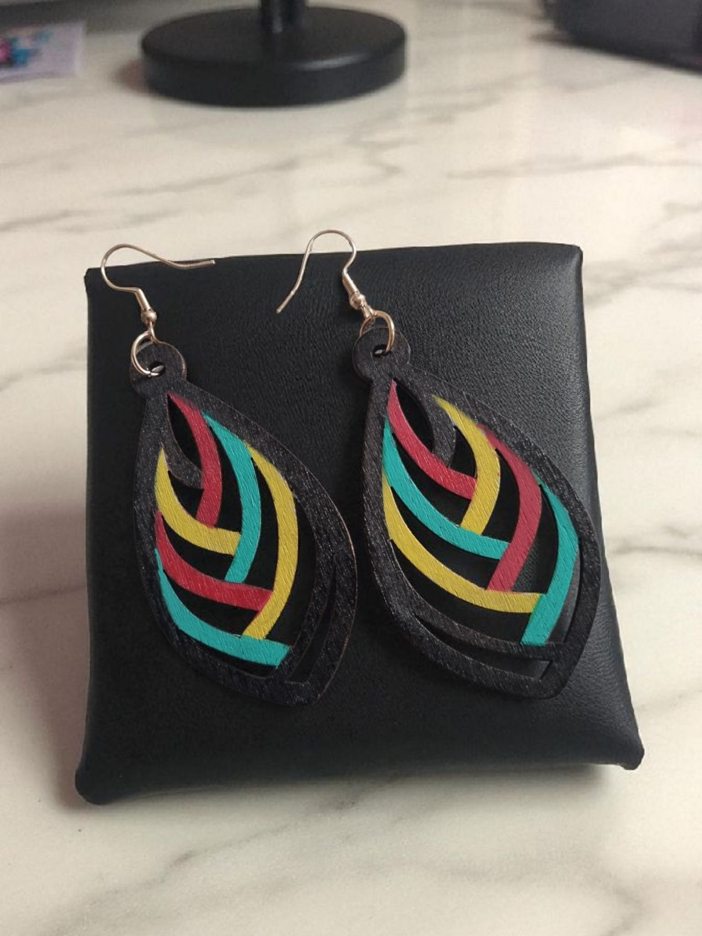 Rasta-Style Dangle Earrings