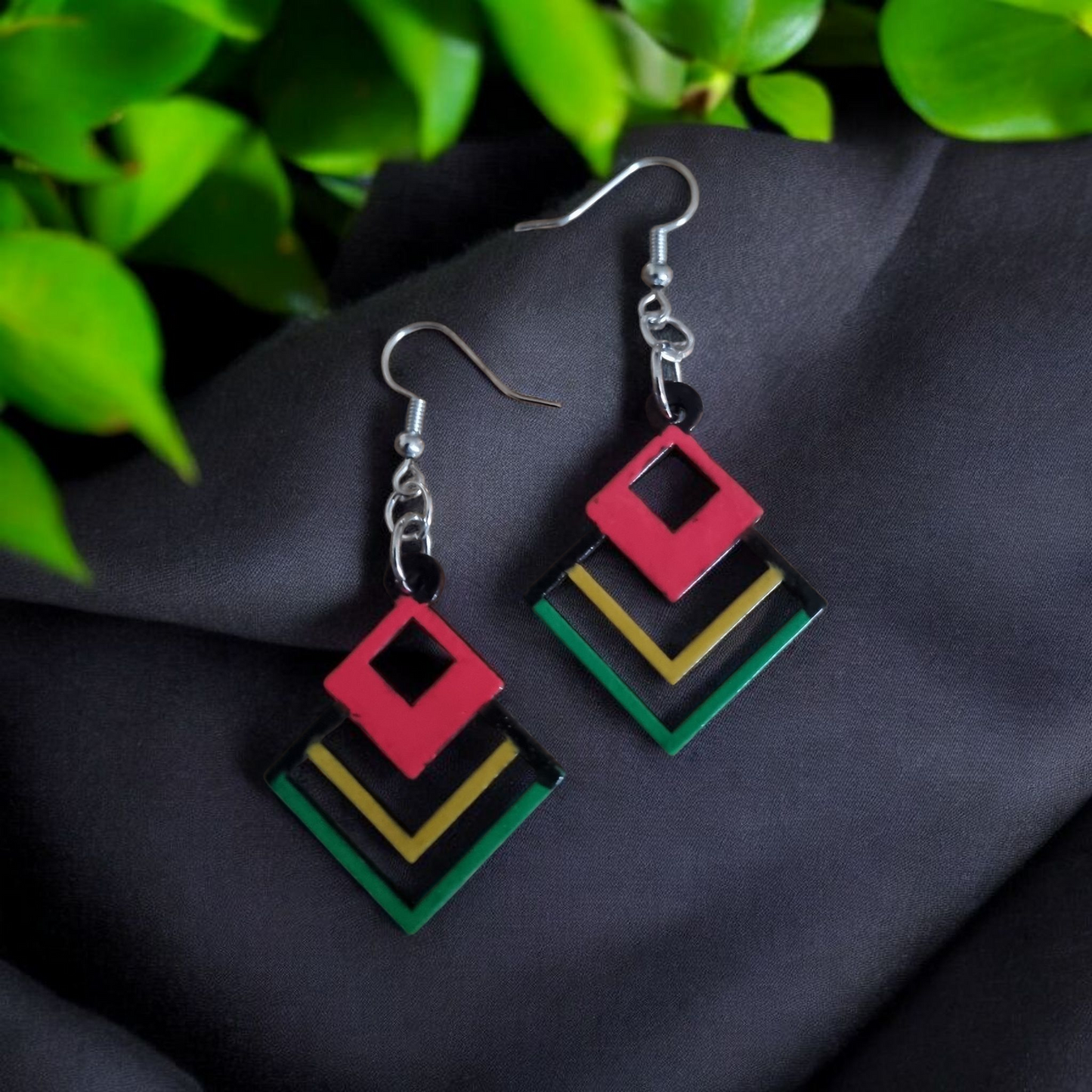 Rasta-Style Dangle Earrings