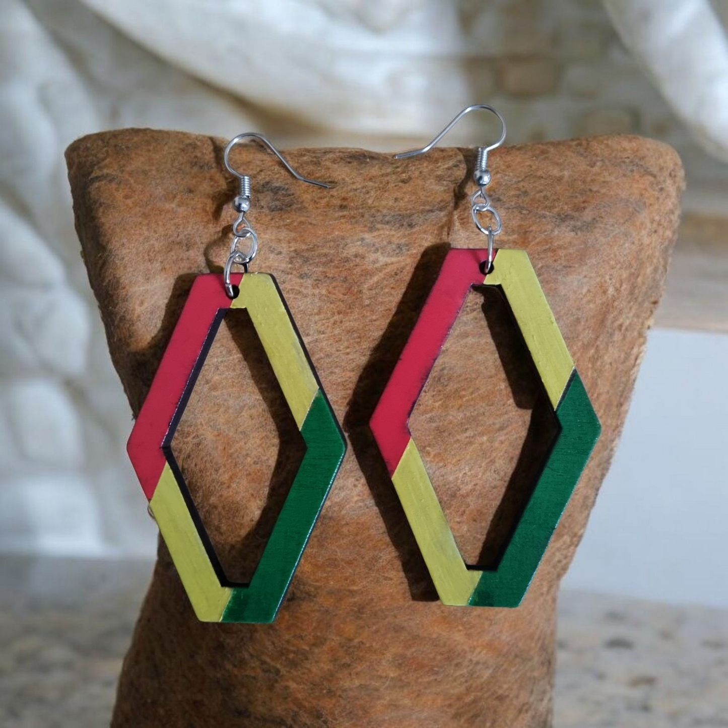 Rasta-Style Dangle Earrings
