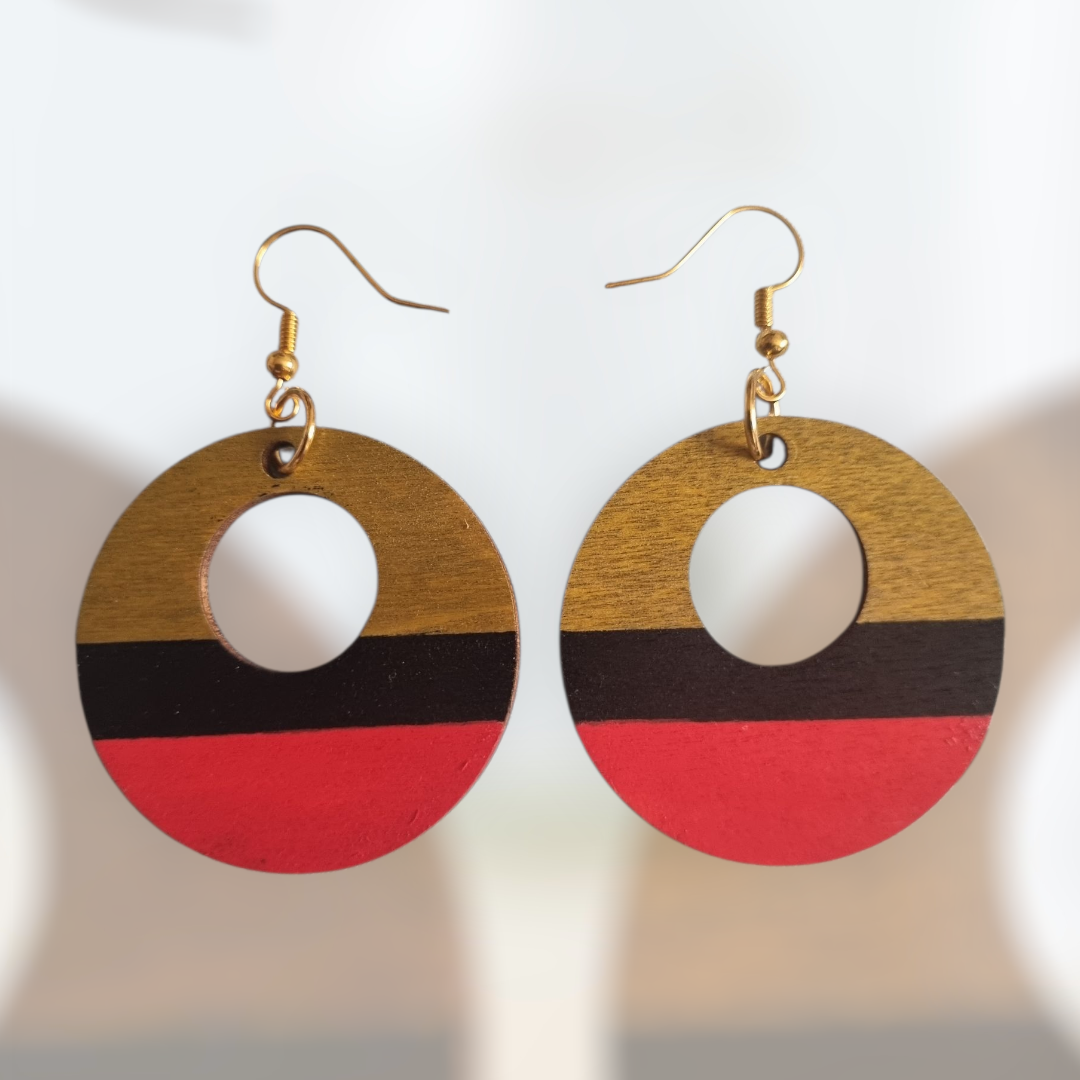 Red, Black & Gold Earrings